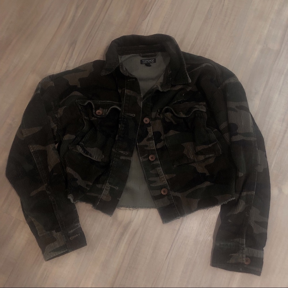 corduroy camo jacket topshop